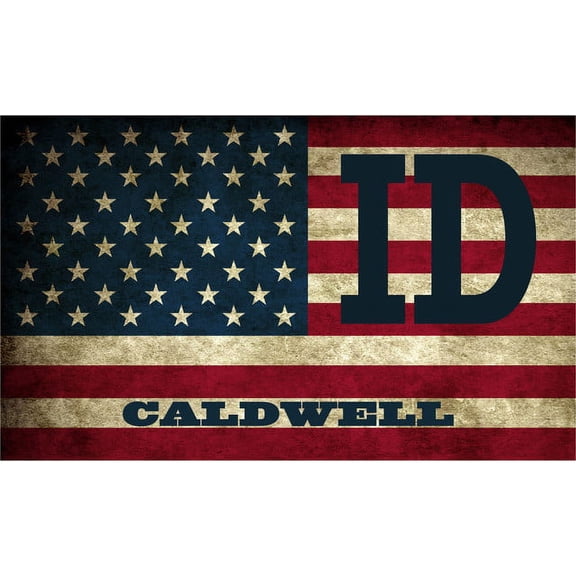 Caldwell ID Idaho Canyon County Vintage US Flag Decal Bumper Sticker 3M Vinyl 3" x 5"