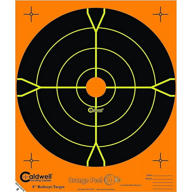 Caldwell Orange Peel Bullseye Targets with Flake Off Material, Strong