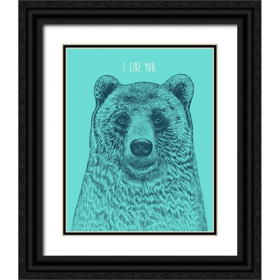 Caldwell, Rachel 26x32 Black Ornate Wood Framed with Double Matting Museum Art Print Titled - I Like You Bear