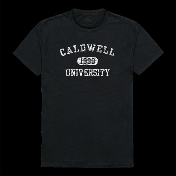 Caldwell University Cougars Distressed Arch College T-Shirt, Black - Extra Large