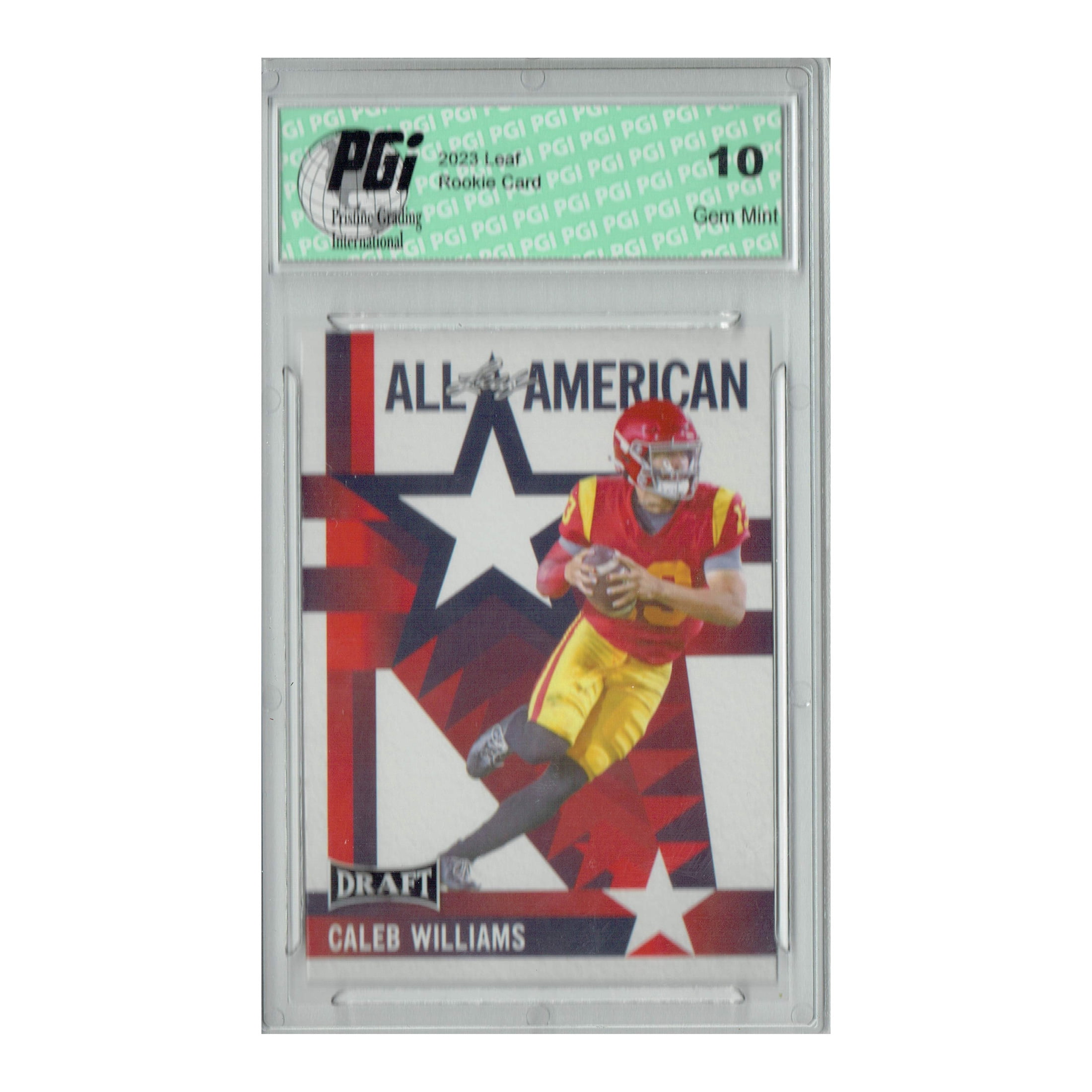 Caleb Williams 2023 Leaf Football #11 All-American Rookie Card PGI 10