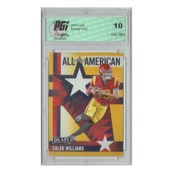 Caleb Williams 2023 Leaf Football #11 Gold SP All American Rookie Card PGI 10