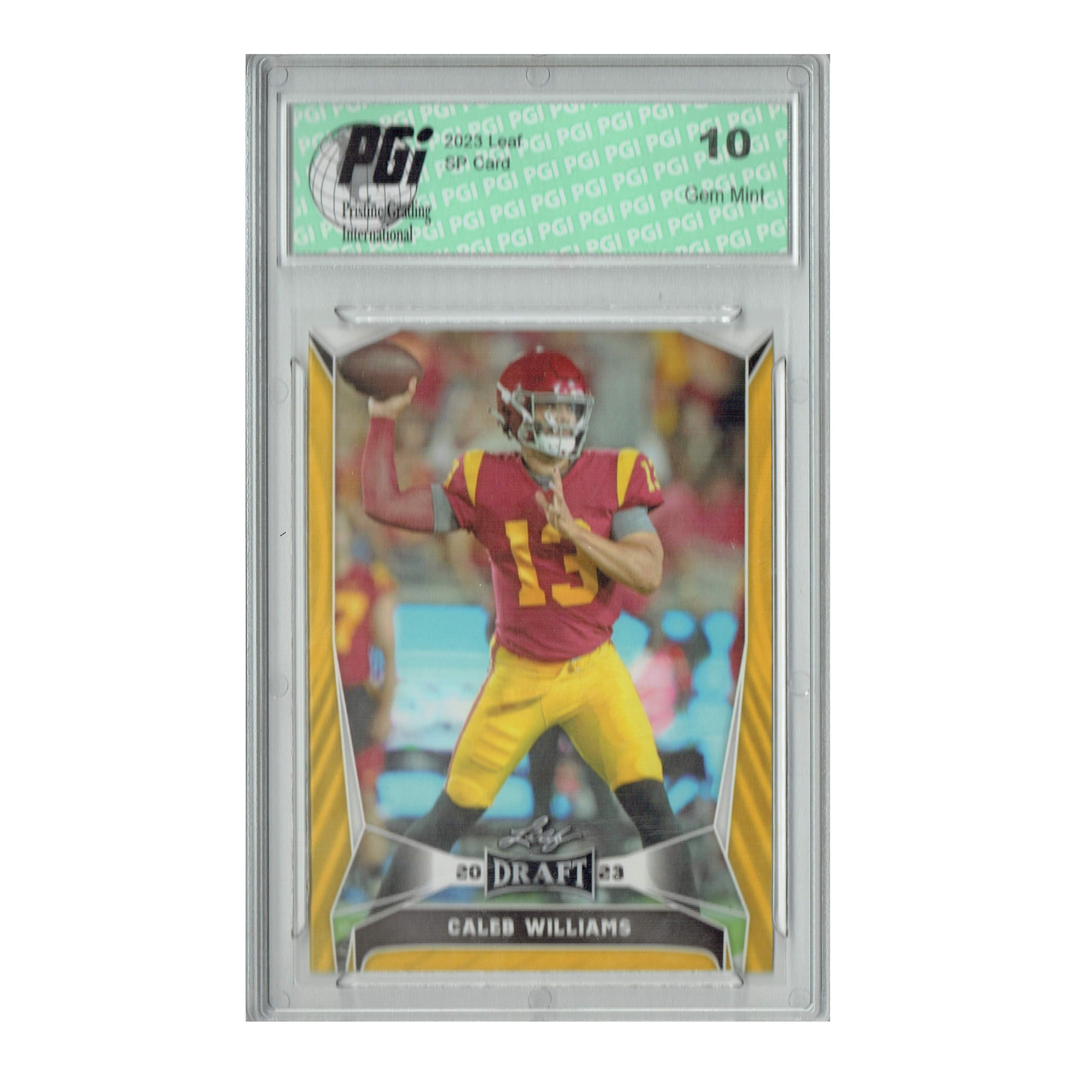 Caleb Williams 2023 Leaf Football #20 Gold Short Print Rookie Card PGI 10