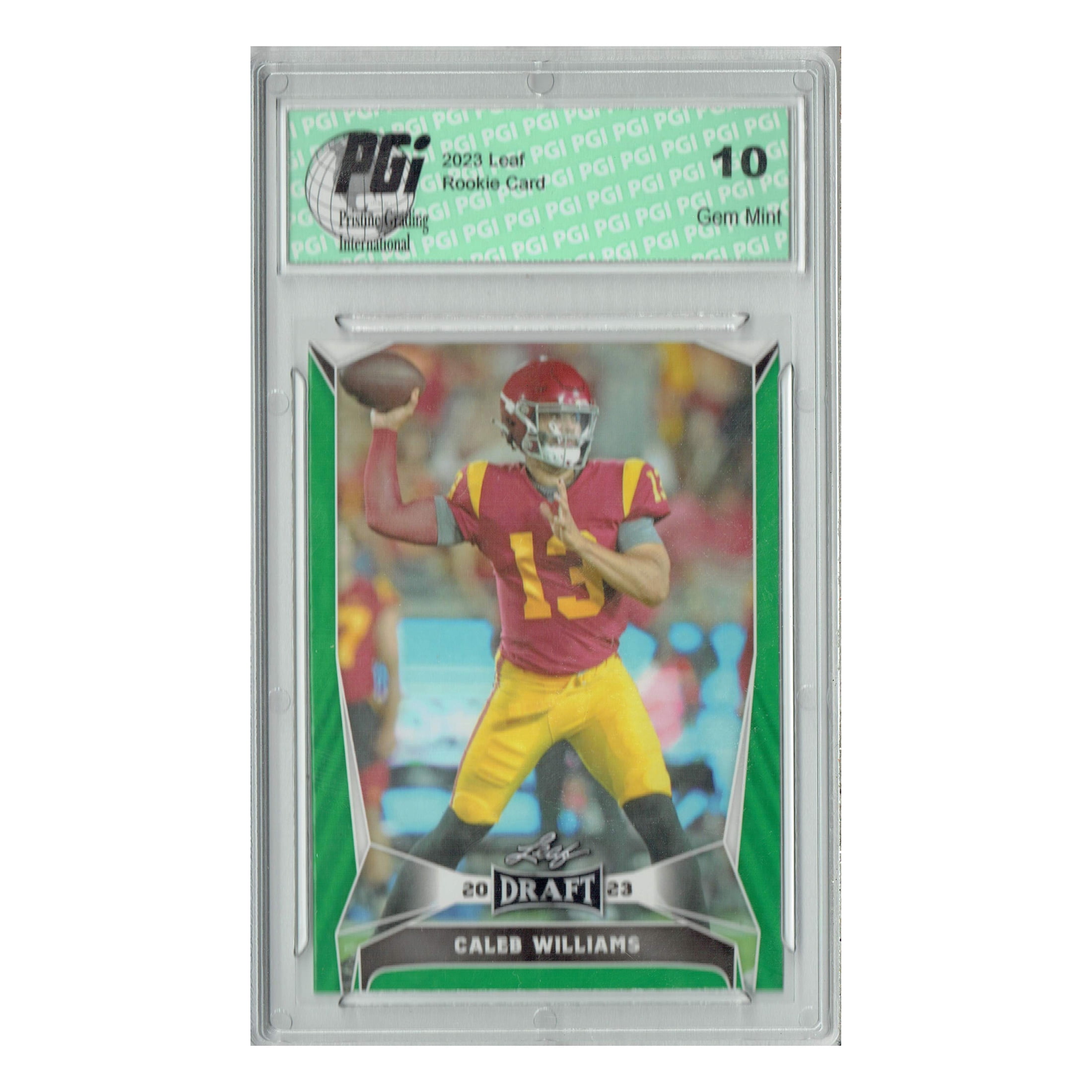 Caleb Williams 2023 Leaf Football #20 Green Short Print Rookie Card PGI 10