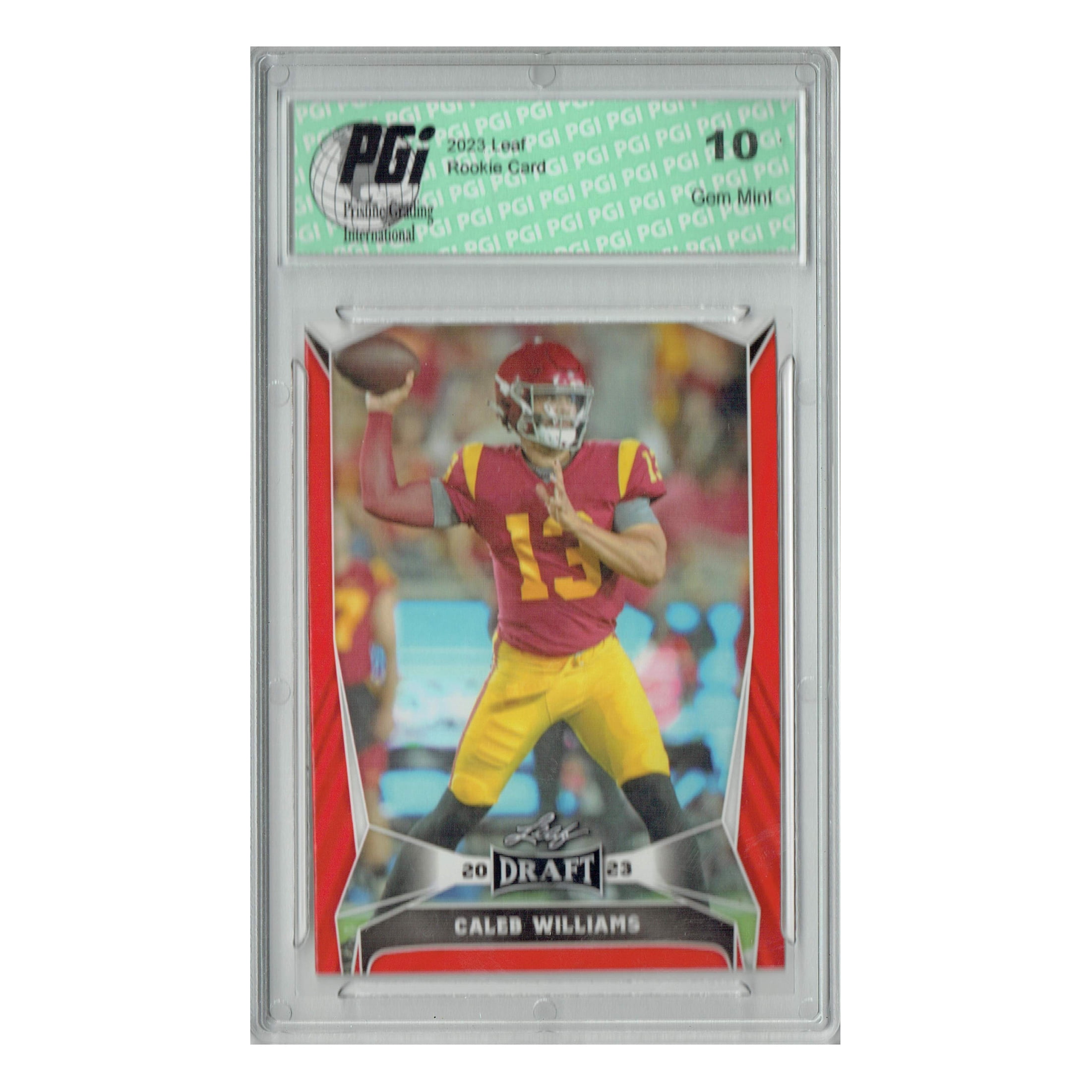 Caleb Williams 2023 Leaf Football #20 Red Short Print Rookie Card PGI 10