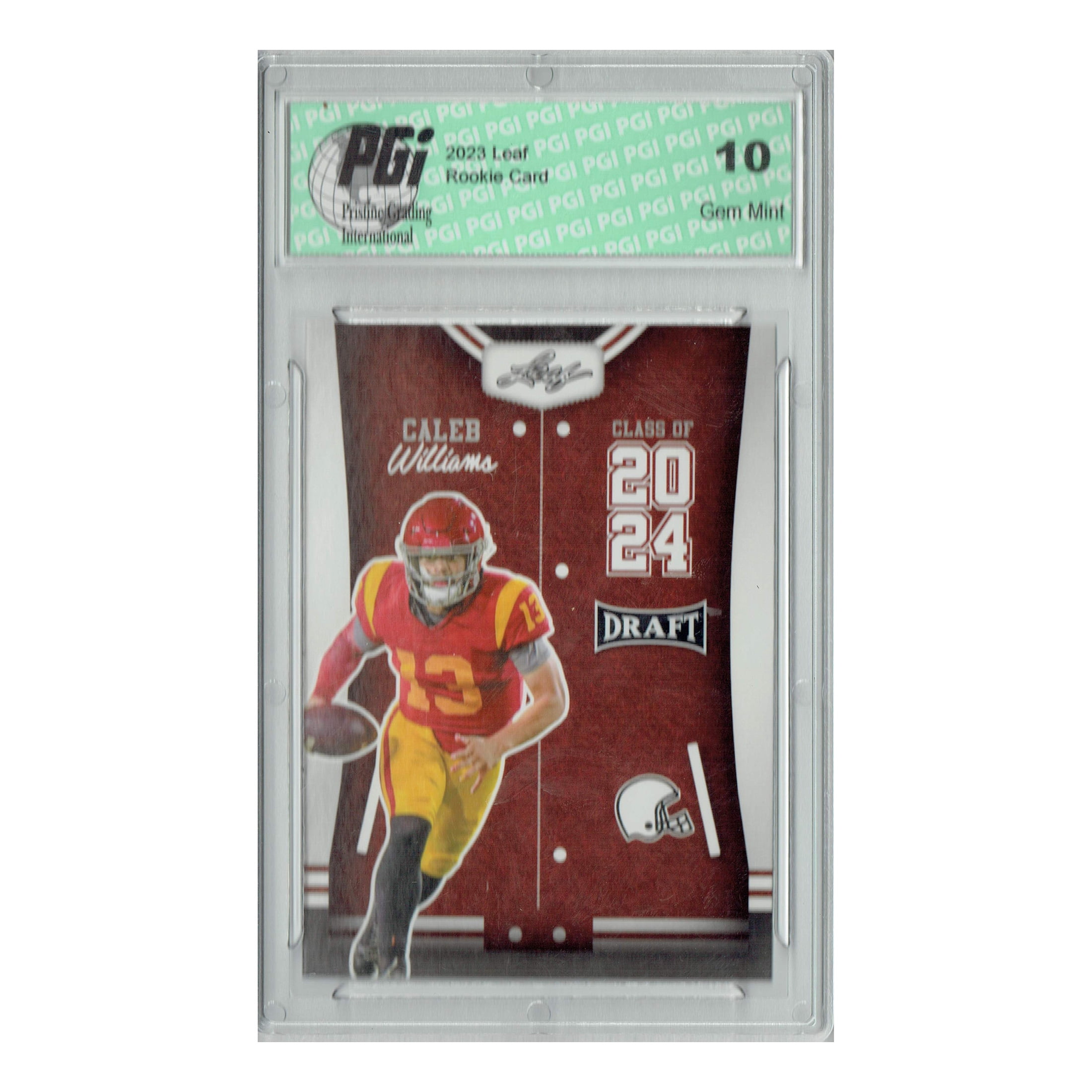 Caleb Williams 2023 Leaf Football #77 Class of 2024 Rookie Card PGI 10