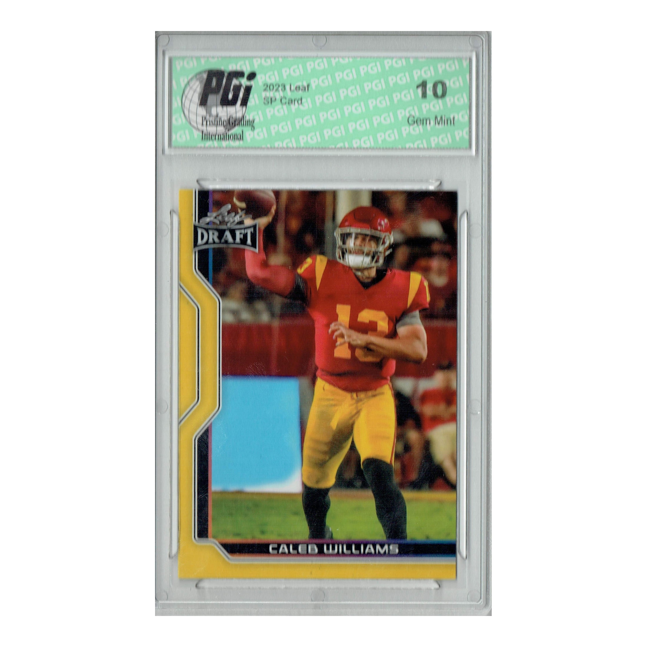 Caleb Williams 2023 Leaf Football #B1-2 Gold Special Edtn. Rookie Card PGI 10