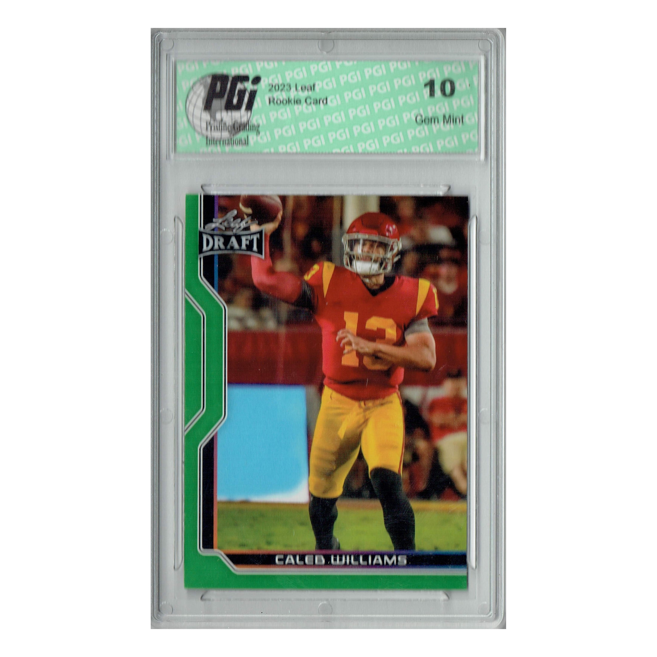Caleb Williams 2023 Leaf Football #B1-2 Green Special Edtn. Rookie Card PGI 10