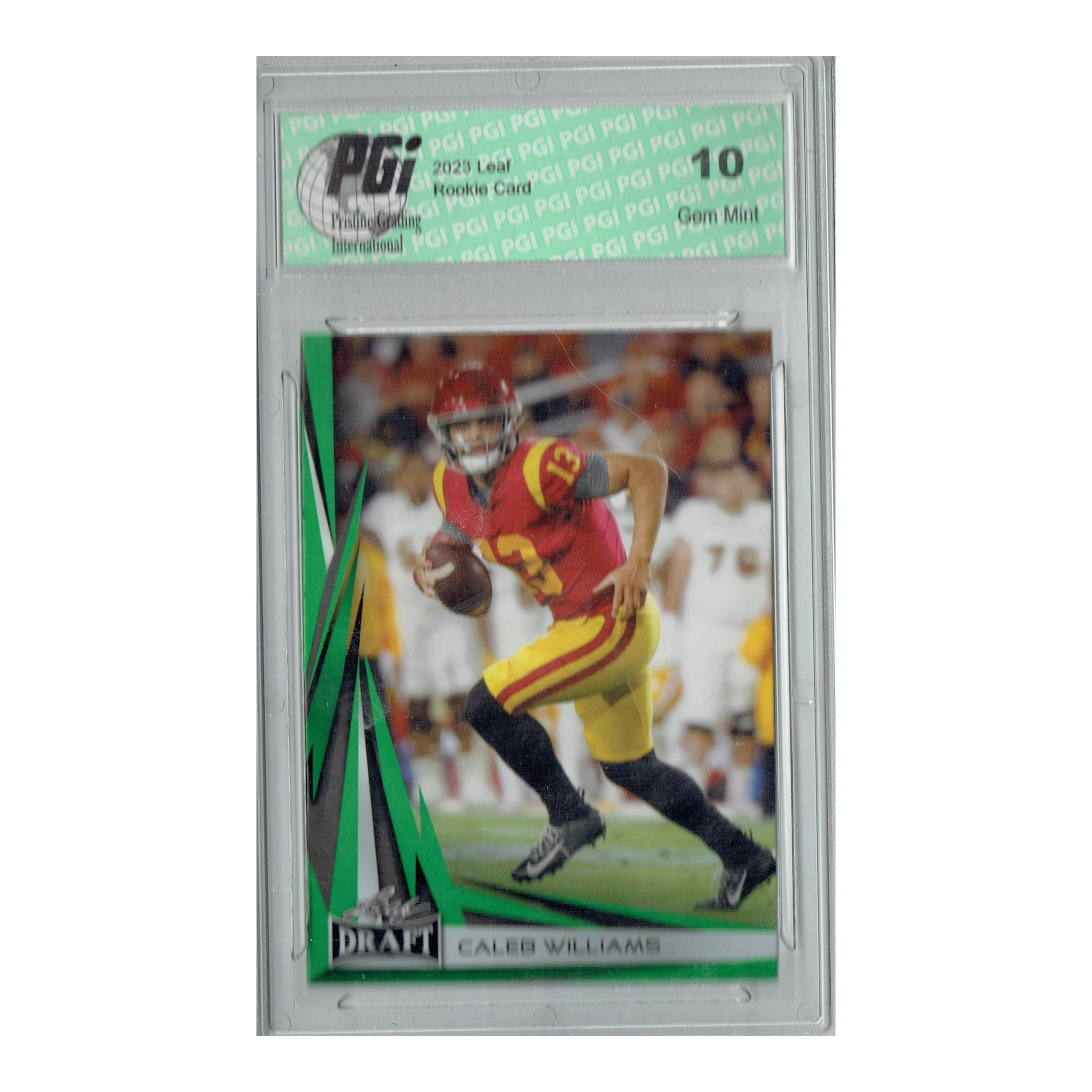 Caleb Williams 2023 Leaf Football #B2-2 Green Special Edition Rookie Card PGI 10