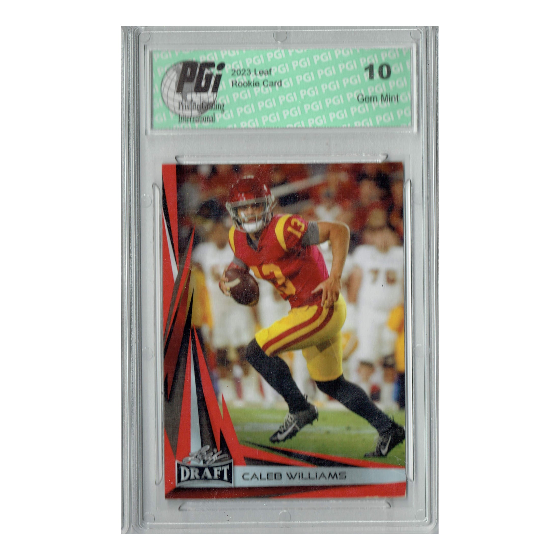 Caleb Williams 2023 Leaf Football #B2-2 Red Special Edition Rookie Card PGI 10