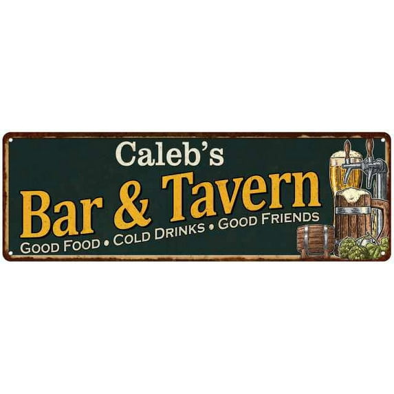 Caleb's Bar and Tavern Green Sign Man Cave 6x18 206180003136