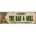 thumbnail image 1 of Caleb's TIKI BAR & GRILL Gift Metal Sign 6x18 Decor 206180040062, 1 of 1