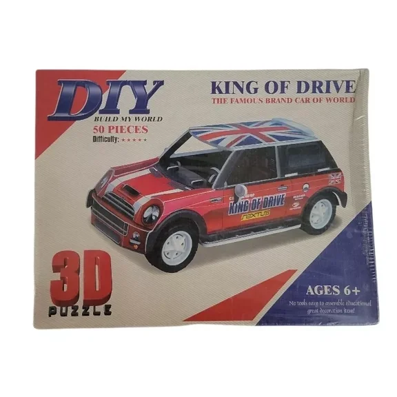 Calebou DIY Build My World King of Drive 50 Piece 3D Paper Model Puzzle Kit