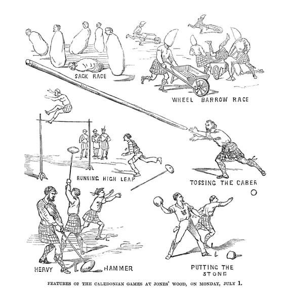 Caledonian Games 1867. Nevents Of The Caledonian Games Held At Jones' Wood In Manhattan 1 July 1867. Contemporary