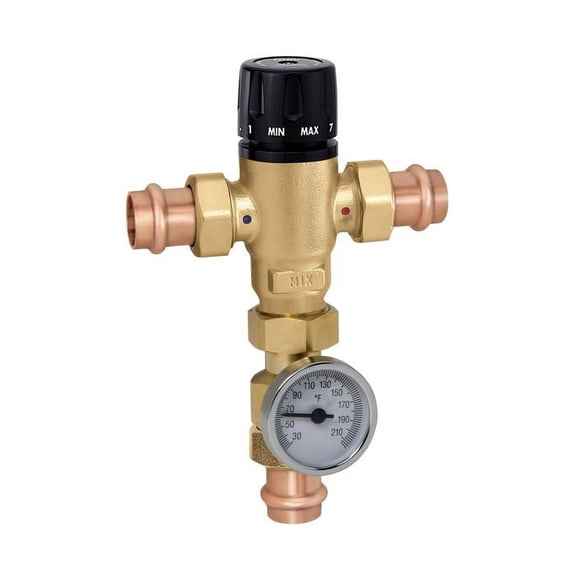 Caleffi 521416A 3-way Thermostatic Mixing Valve 1/2 Inch Press Con