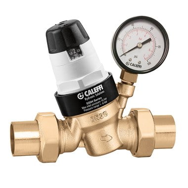 Caleffi 535951HA PressCal PRV ASSE 1003, 3/4" Sweat w/ Pressure Gauge