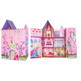 thumbnail image 1 of Calego Disney Princess 3-Story Pop-Up Castle Dollhouse Playset, 1 of 5