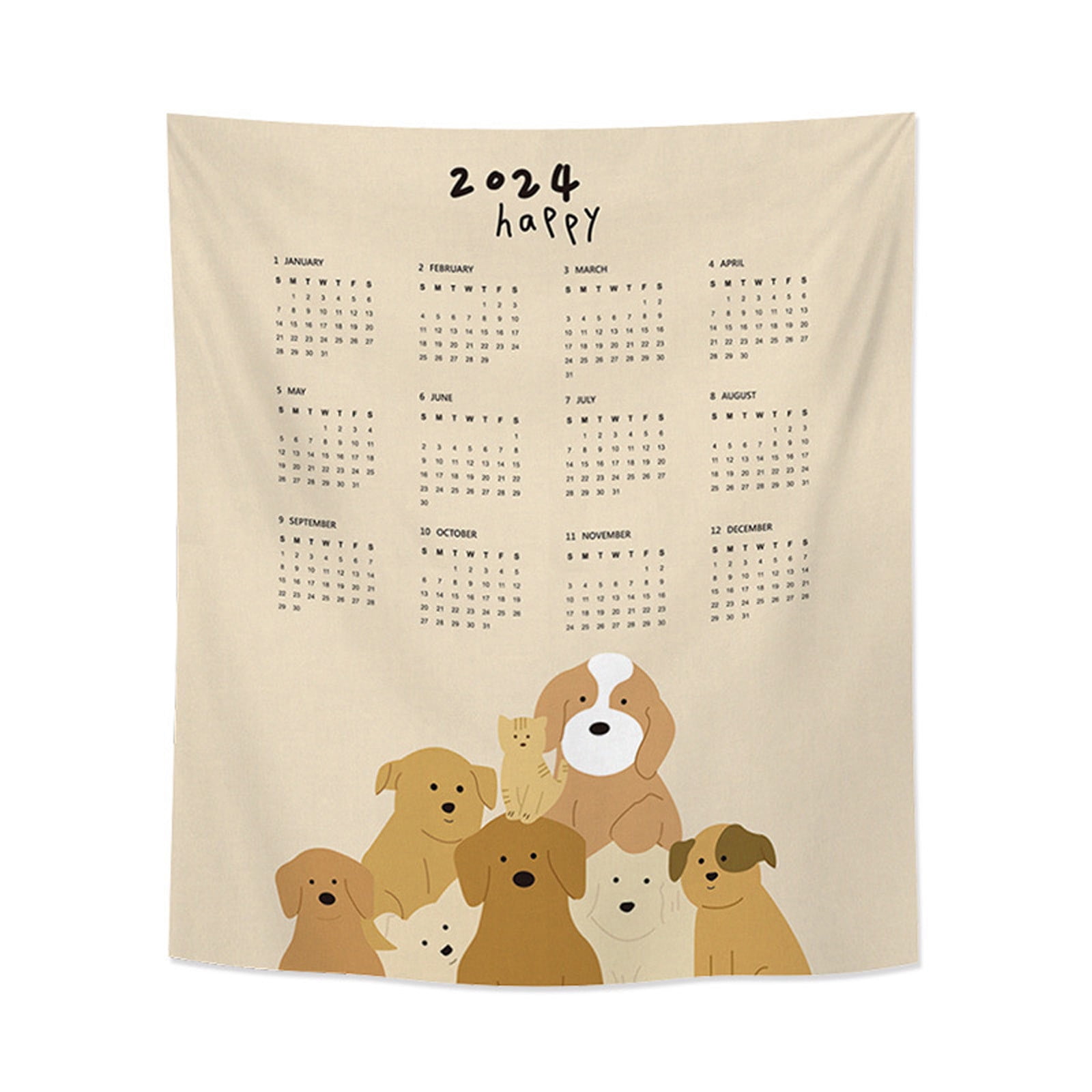 Calendar 20242025 2025 Calendar Hanging Cloth Background Cloth Bedroom