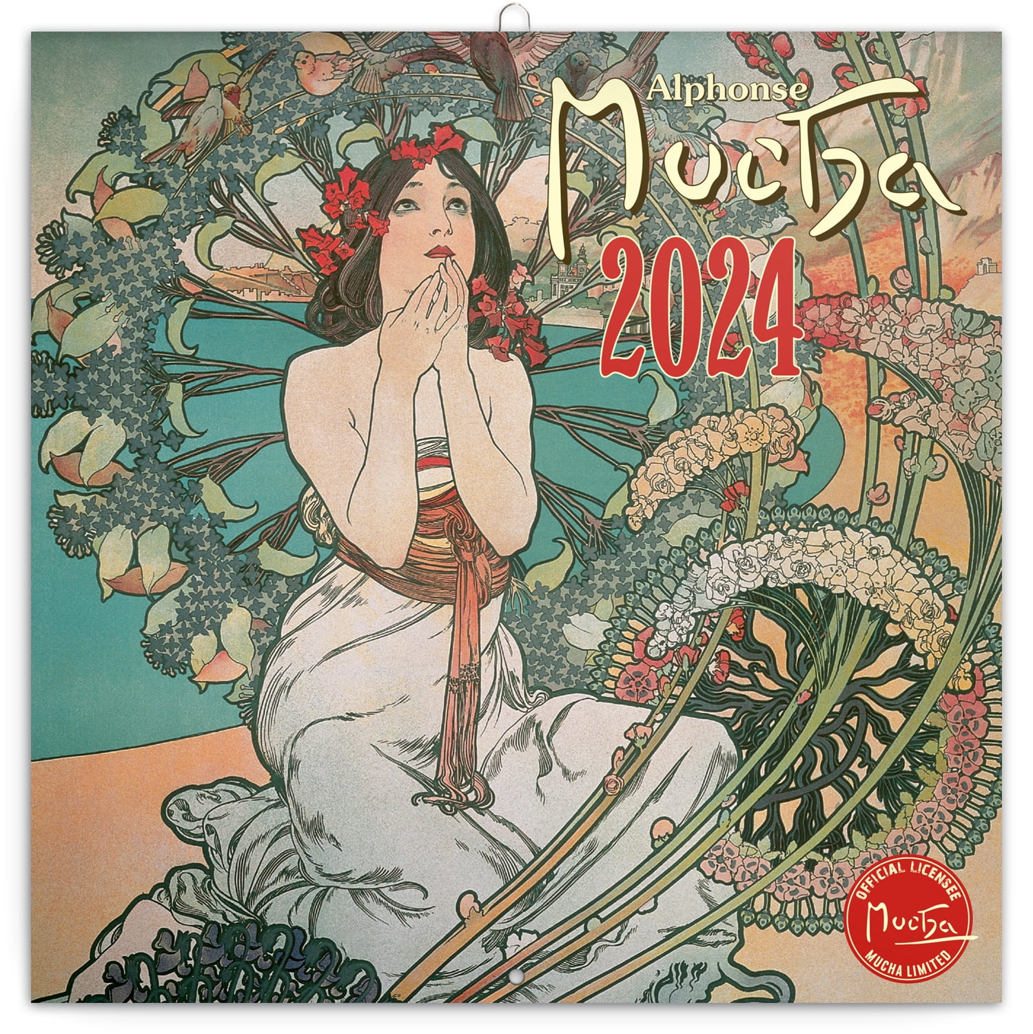 Calendar 2024, Alphonse Mucha Wall Calendar, Monthly Calendar, 16 Month