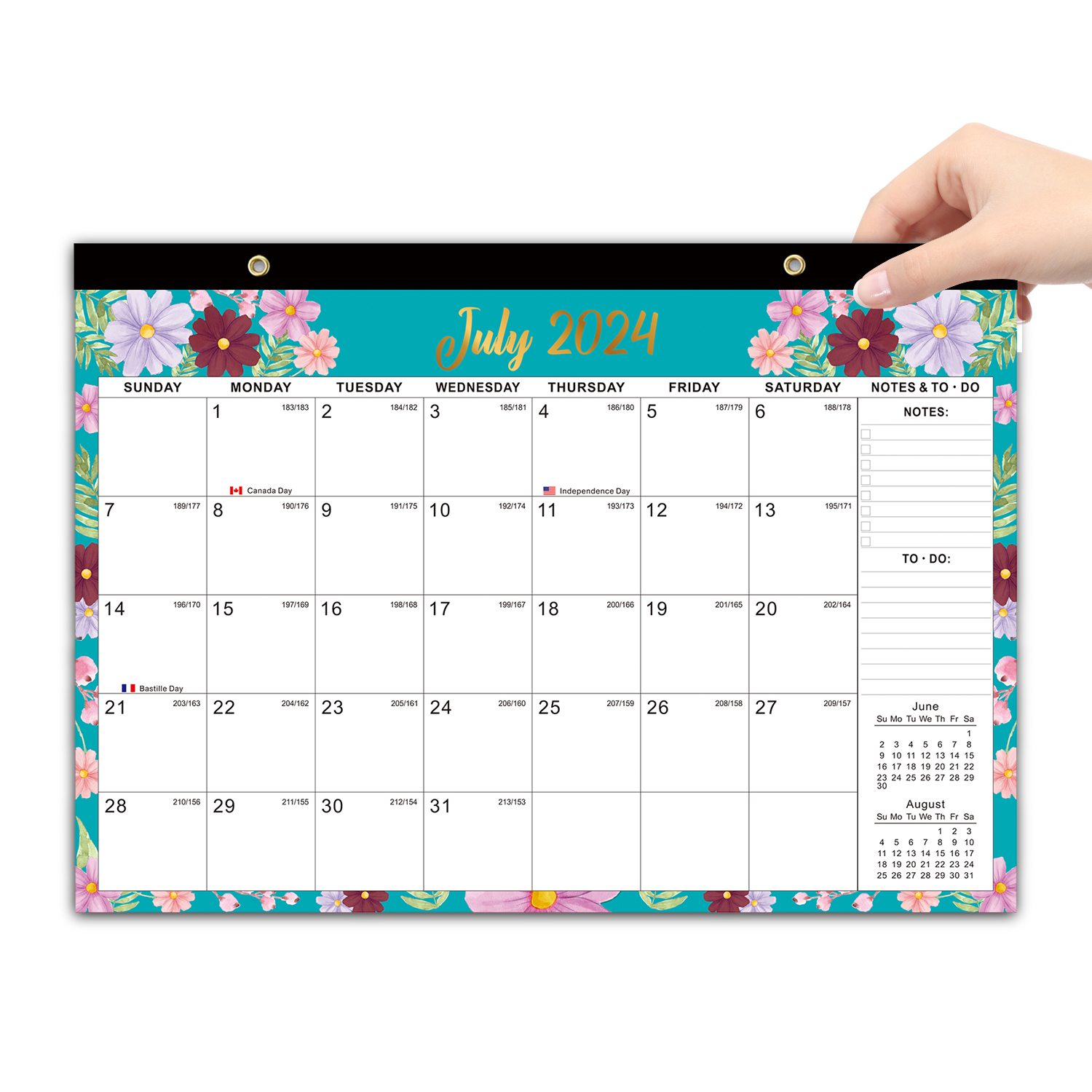 Calendar 2024 Planner 18 Months Planning Desk Calendars,Large Ruled