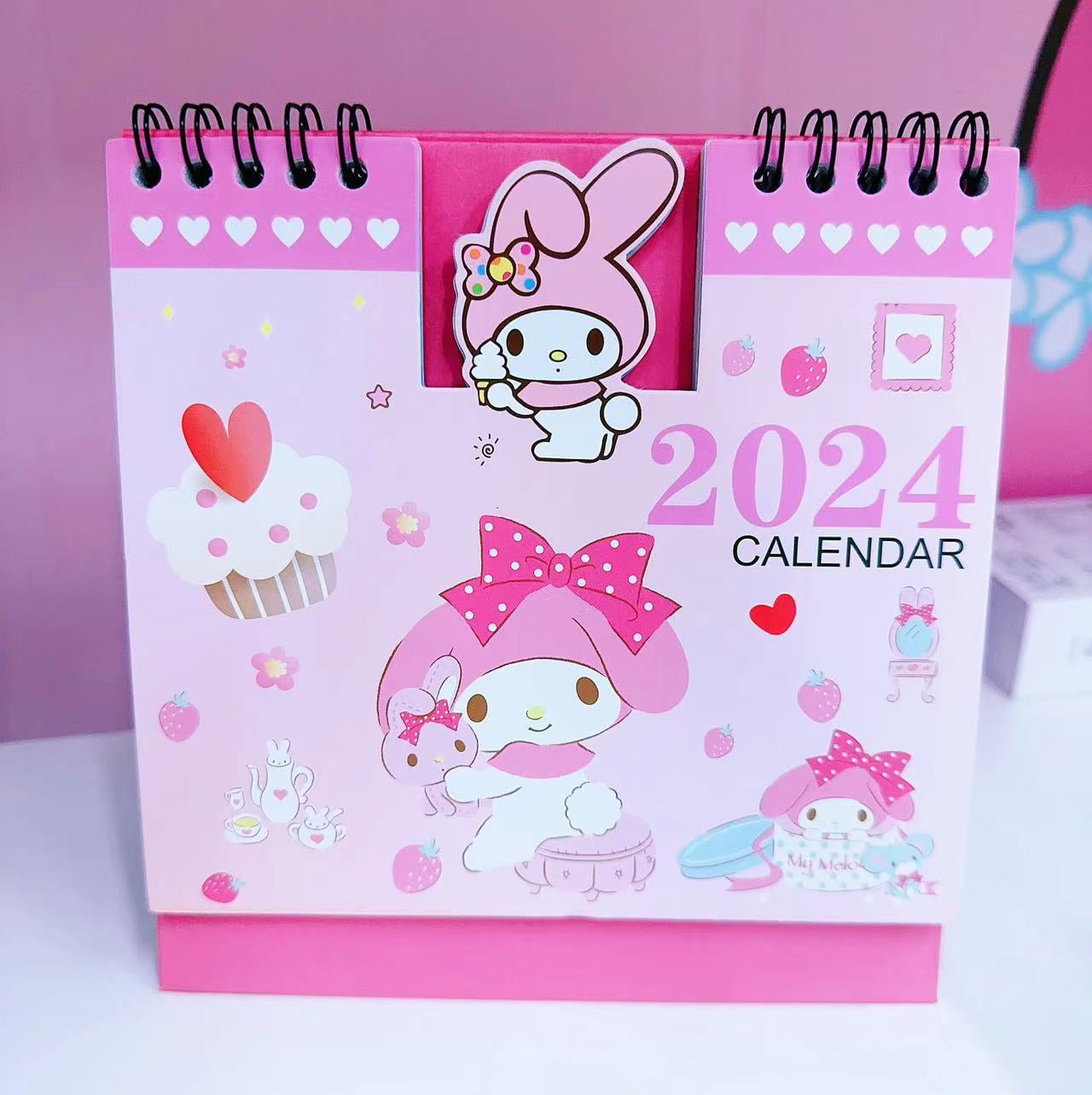 Calendar 2024 Sanrio Kuromi Hello Kitty Desktop Desk Ins Cartoon