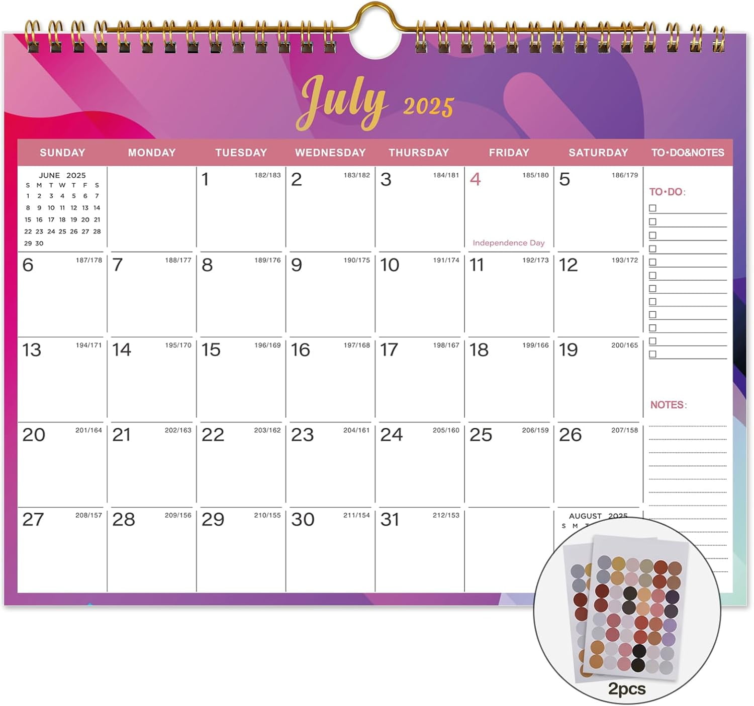 Calendar 20252026 Includes July 2025 to December 2026 18 Monthly