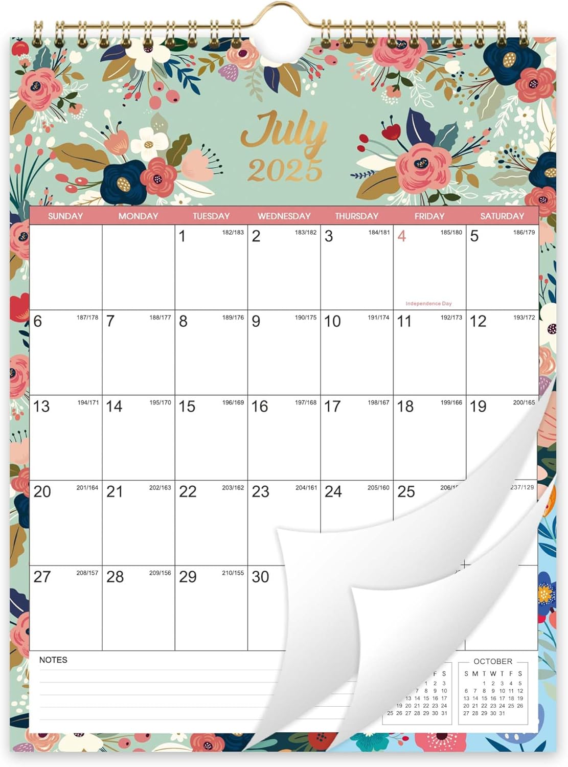Calendar 2025-2026 - JUL 2025 - DEC 2026 Wall Calendar, 18 Month Wall ...