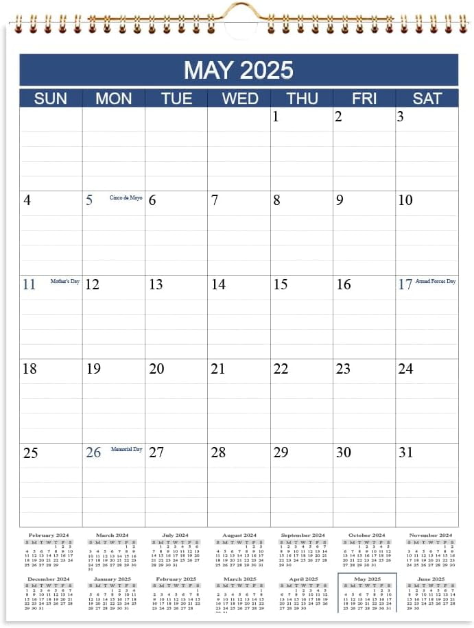 Calendar 20252026 Wall Calendar Runs from May 2025 to Dec 202620