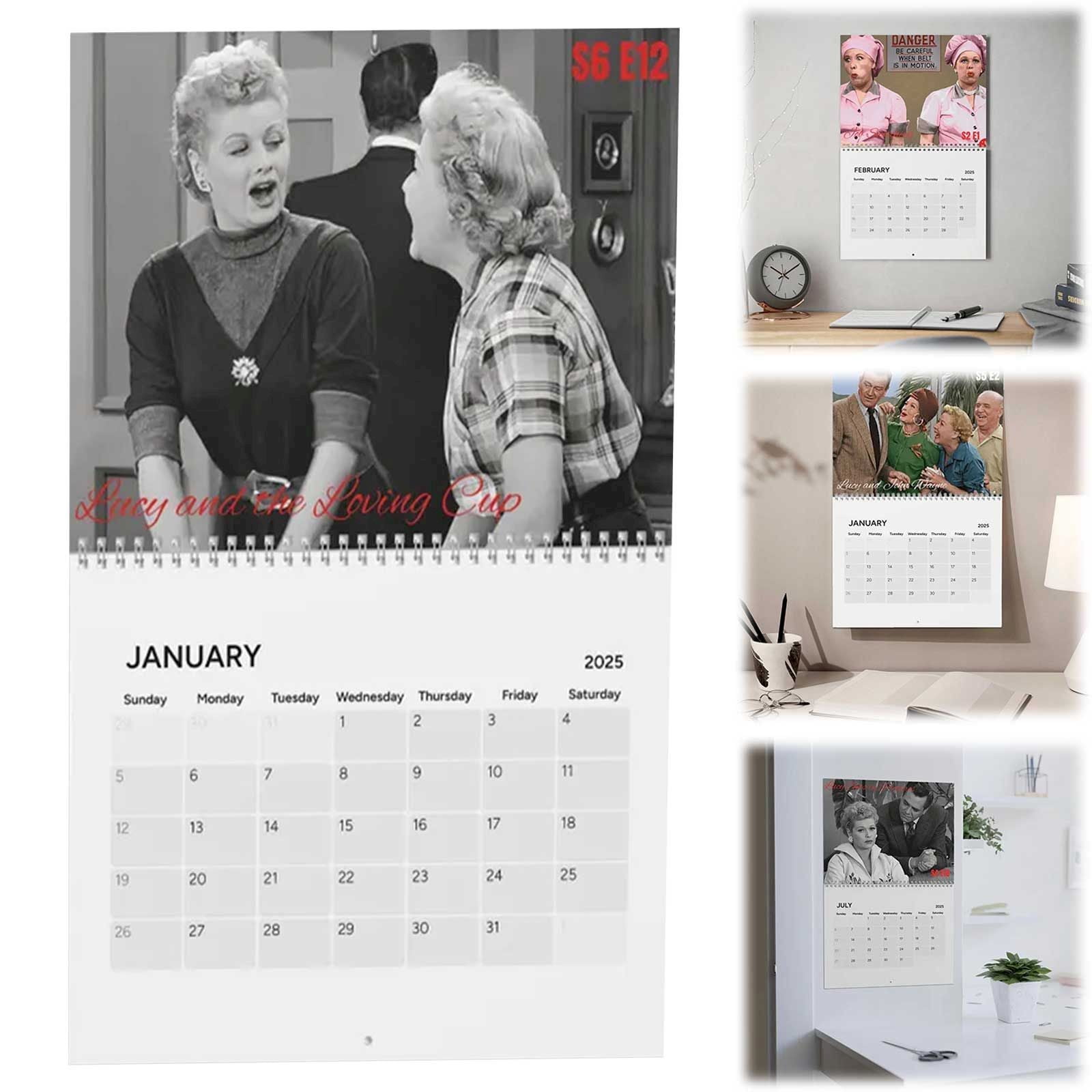 Calendar 2025 Clearance! I Love Episodes 2025 Wall Calendar Retro Tv