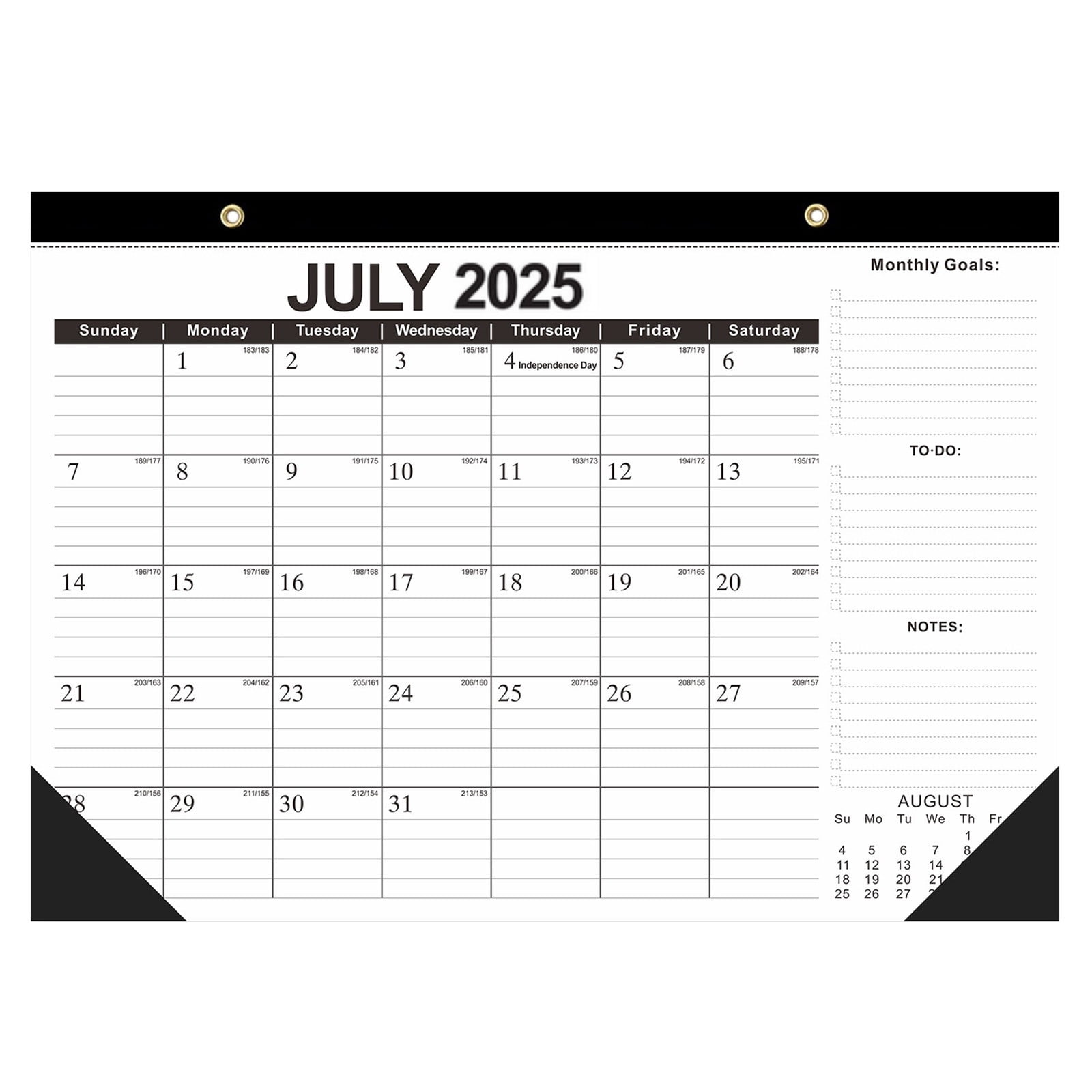 Calendar 2025 English Version 18 Month Countdown English Desktop Desk