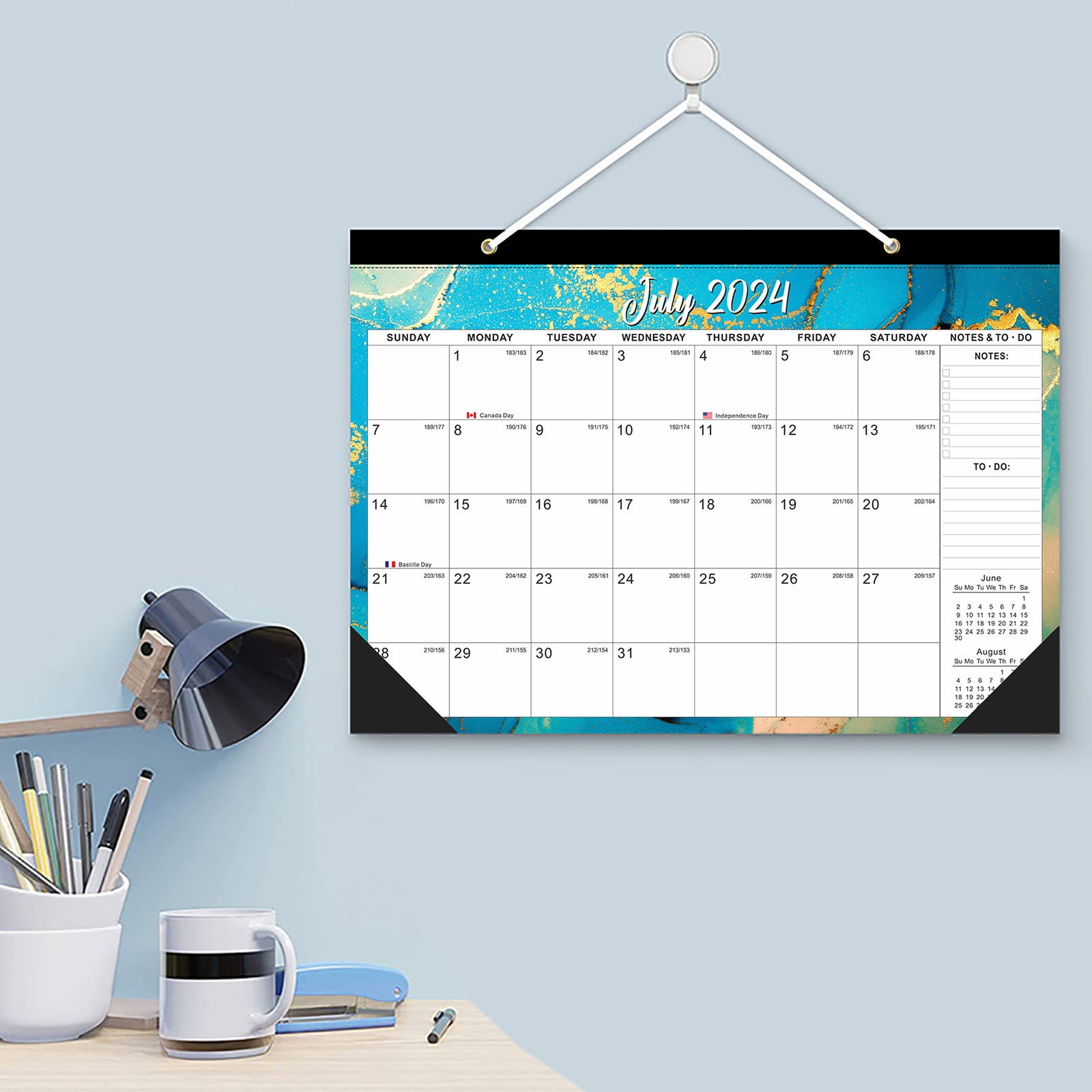 Calendar 2025 English Version 18 Month Countdown English Desktop Simplicity Desk CalendarRoom