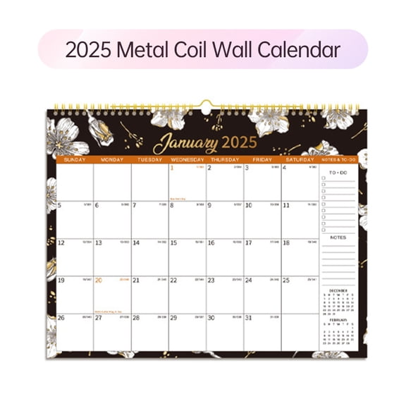 Calendar 2025 Wall Calendar 12Months Hanging Calendar With Large Writing Blocks Suitable For Daily Monthly Daily Planner To Do List Agenda Schedule Organizer Floral Design-