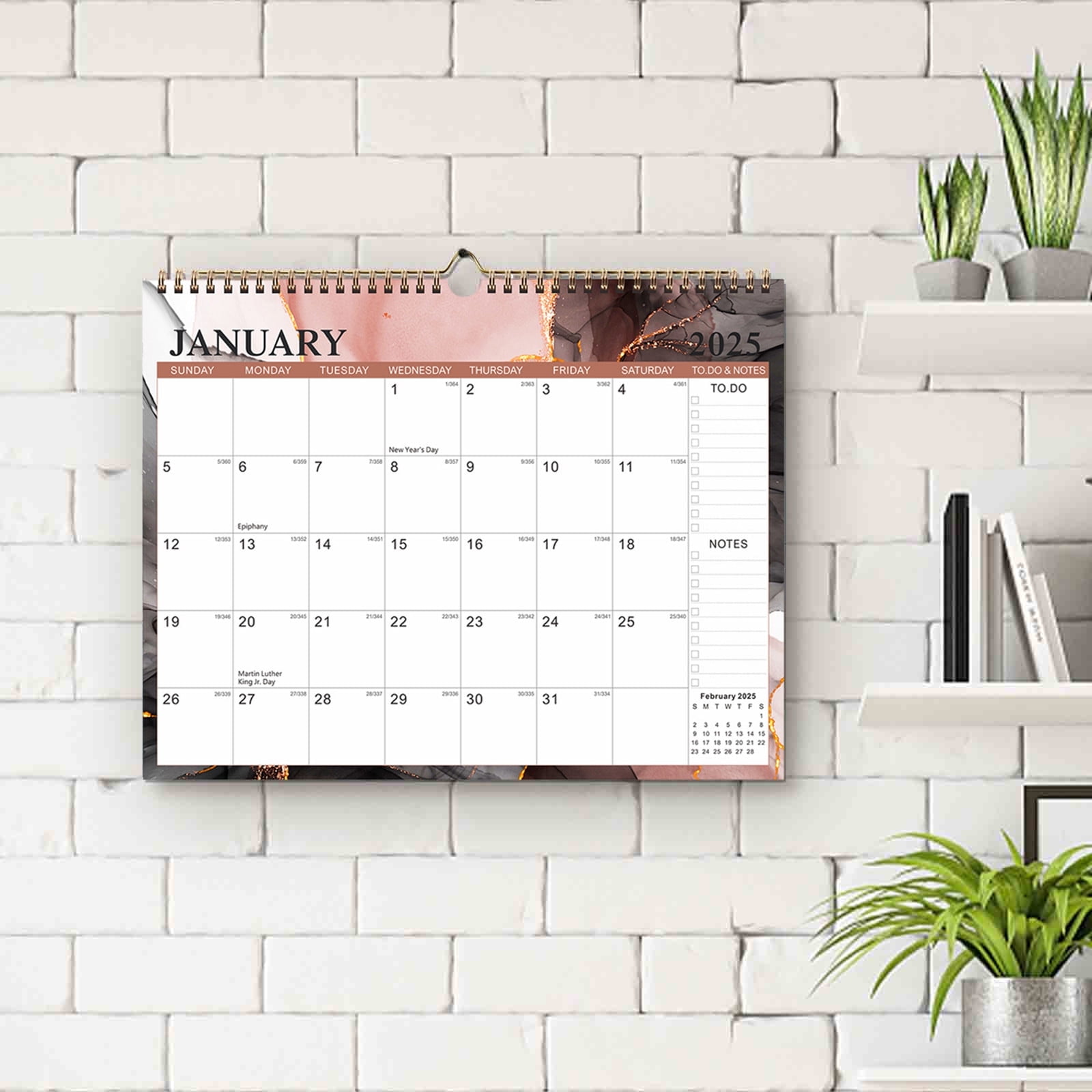 Calendar 2025 Wall Calendar 2025-2026 18 Months From January 2025 - Junes 2026 Planner Hanging Annual Calendar Desk Calendar Thick Paper Yearly Holidays for Office and Home Decor