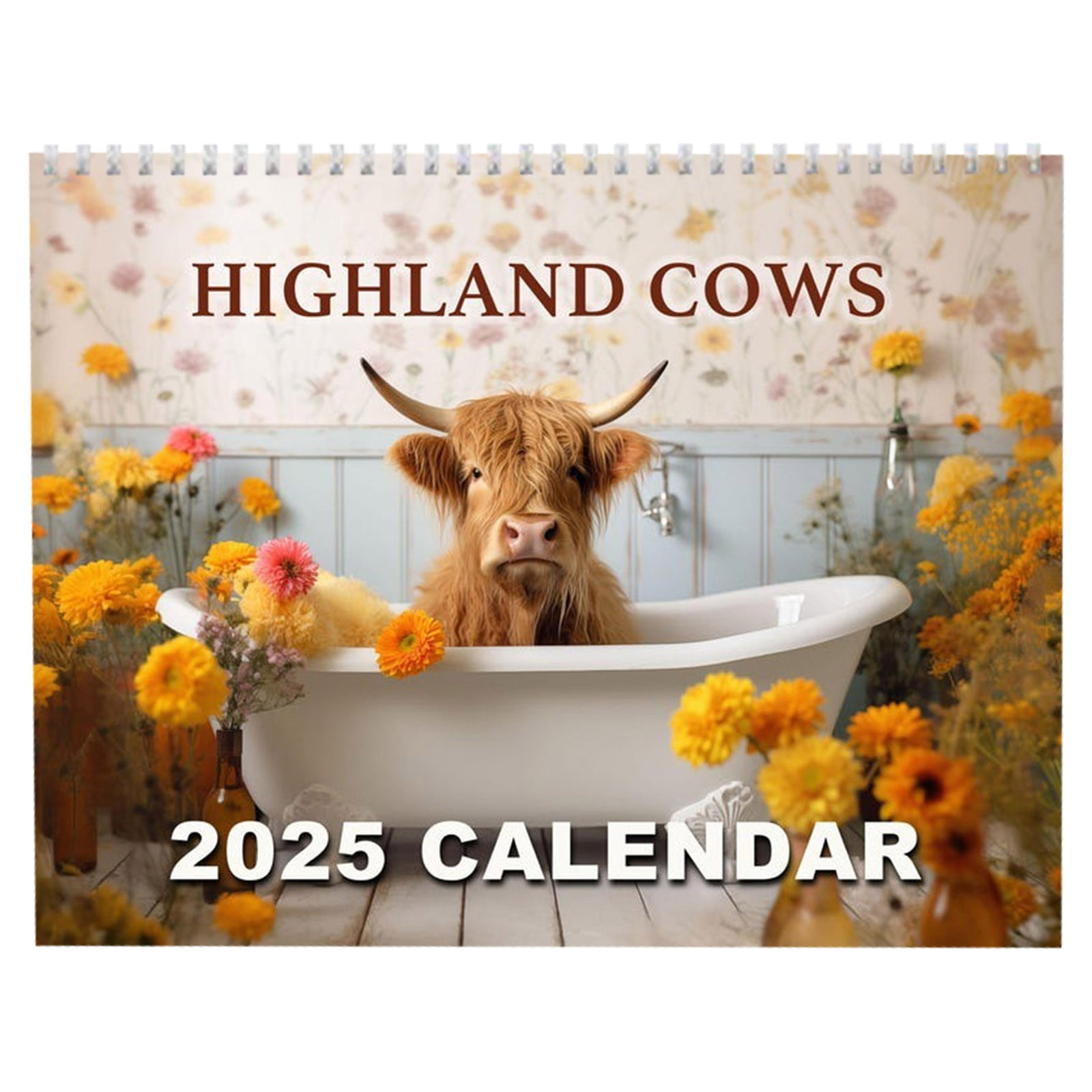 Calendar 2025 for Wall, Funny Highland Cow Calendars, Planners