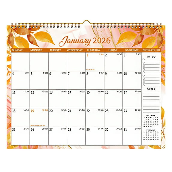 Calendar 2026 - 2026 Wall Calendar 12 Month, Jan 2026 - Dec 2026, 11.33" x 14.64", Wall Calendar 2026 with Twin-Wire Binding, Large Daily Blocks, To-do & Notes, Thick Paper, Perfect for Organizing
