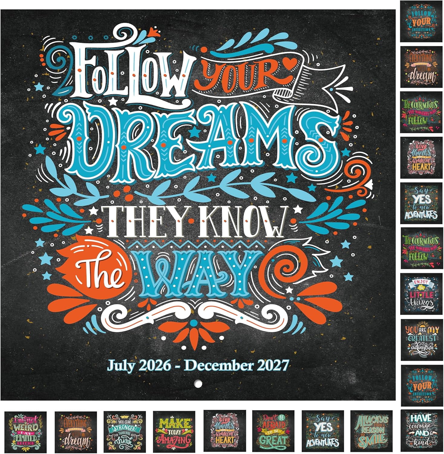 Calendar 2026-2027 - Wall Calendar 2026-2027, Jul. 2026 - Dec. 2027, 12 ...