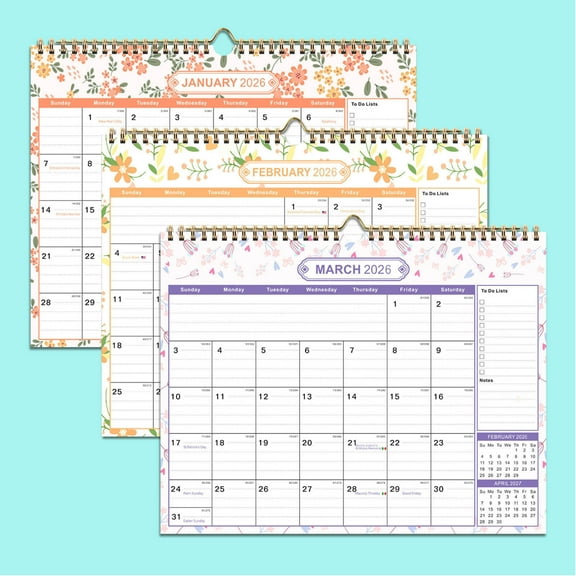 Calendar 2026 Wall Calendar 2025-2026 18 Months Runs From January 2026 to June 2027 Hanging Calendar Sturdy Double Coil Binding Calendar Block Thick Paper for Home Office Planning & Organizing