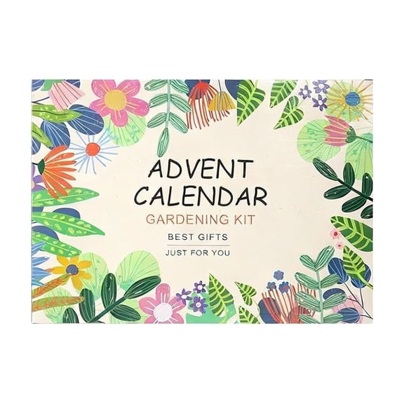 Calendar 24-Day Christmas Countdown Calendar with Stainless Steel Weeding Tool Set Gardening Gift Box for Home Garden Balcony Potted Plants Single Piece JASKFLY