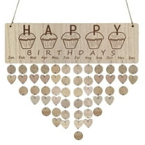 Calendar Board, Wooden Calendar Wall Hanging Birthday Reminder Plaque, Calendar Board Decorative Crafts,with 100 Wooden Tags