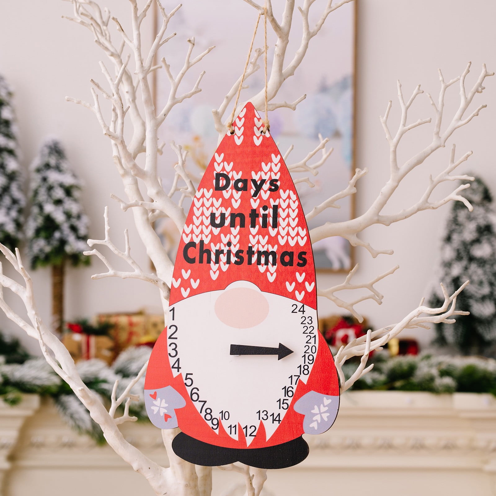 Calendar Christmas Countdown Manual Calendar Decorative Wooden Hanging