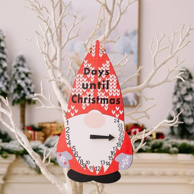Calendar Christmas Countdown Manual Calendar Decorative Wooden Hanging