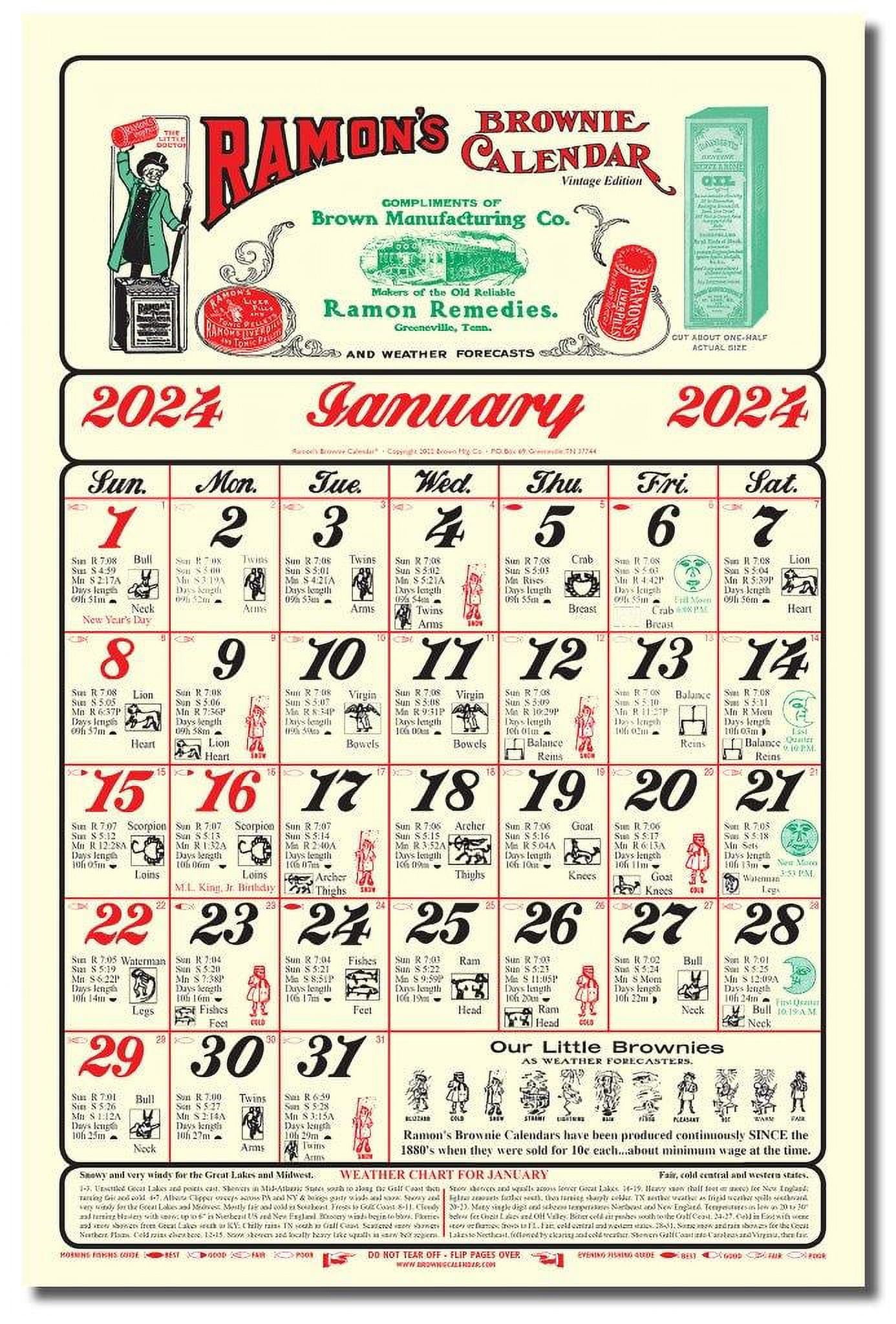 Calendar Company 2024 Ramon’s Brownie Calendar Vintage Edition