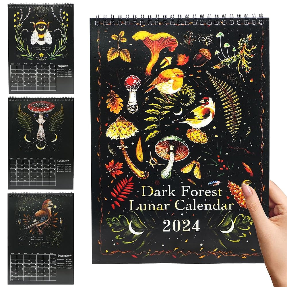 Calendar Dark Forest 2024, Include 12 Original Illustrations, 2024