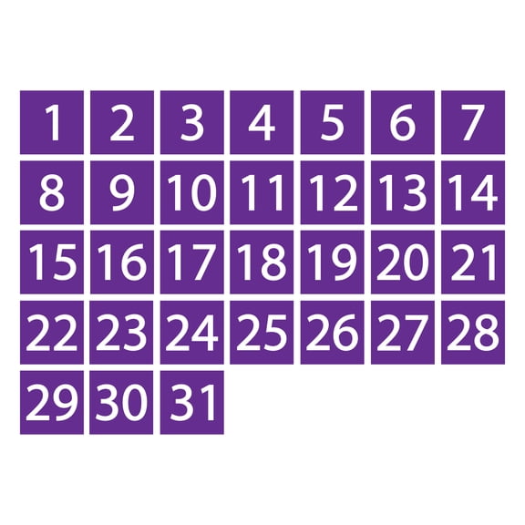 Calendar Date Magnets by DCM Solutions (Purple, 0.5"x0.5")