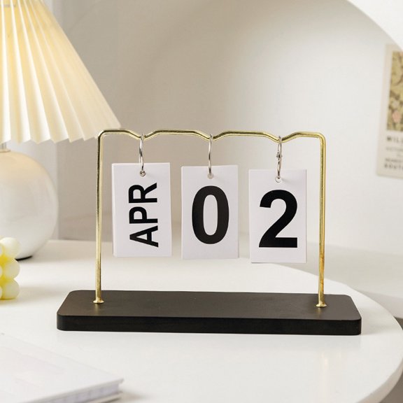 Calendar Decoration Living Room Office Desktop Calendar Creative Iron Metal Crafts Gold