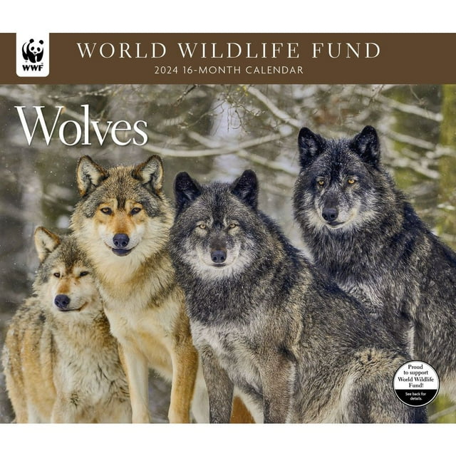 Calendar Ink, Wolves WWF 2024 Wall Calendar