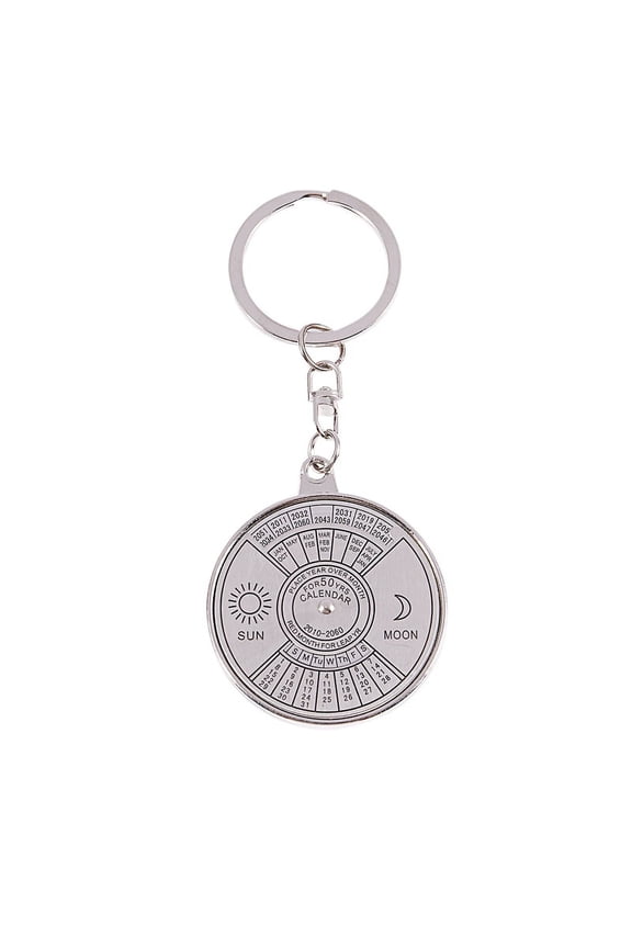 Calendar Keyring Keychain Unique Metal Key Chain Ring 50 Years New Hot