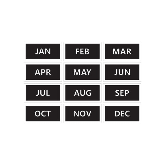 Calendar Month Magnets by DCM Solutions (Black)