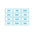 thumbnail image 1 of Calendar Month Magnets by DCM Solutions (Cyan Inverted), 1 of 2