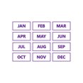thumbnail image 1 of Calendar Month Magnets by DCM Solutions (Purple Inverted), 1 of 2